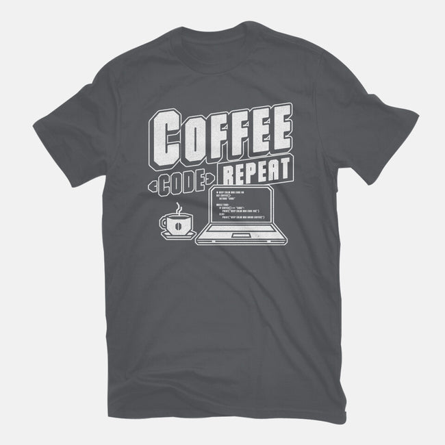 Coffee Code Repeat-Unisex-Basic-Tee-Studio Mootant