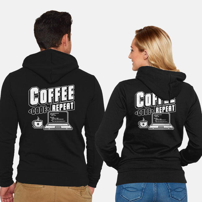 Coffee Code Repeat-Unisex-Zip-Up-Sweatshirt-Studio Mootant