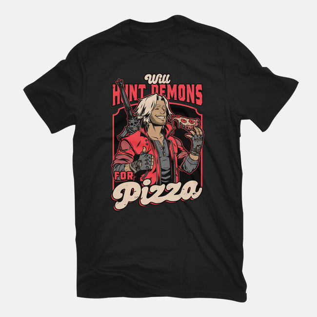 Devil Hunter Game Pizza-Unisex-Basic-Tee-Studio Mootant