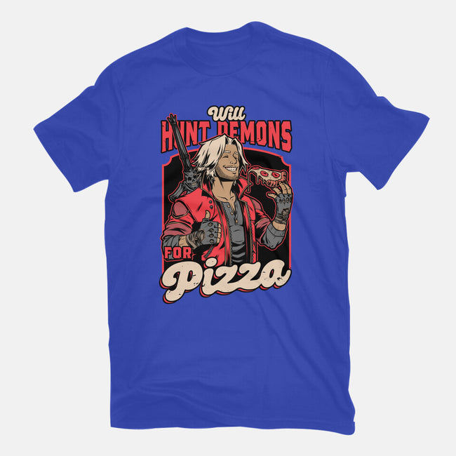 Devil Hunter Game Pizza-Unisex-Basic-Tee-Studio Mootant