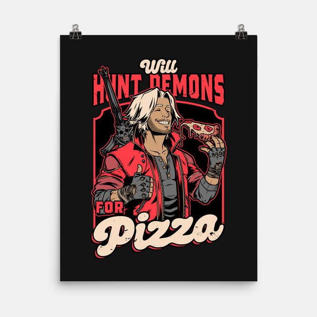 Devil Hunter Game Pizza-None-Matte-Poster-Studio Mootant