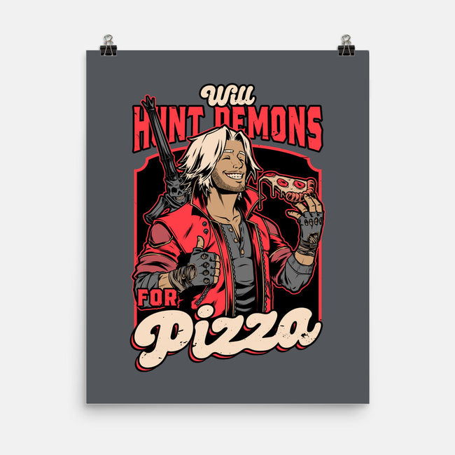 Devil Hunter Game Pizza-None-Matte-Poster-Studio Mootant