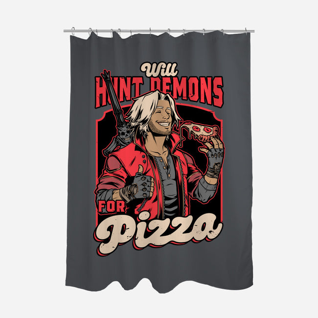 Devil Hunter Game Pizza-None-Polyester-Shower Curtain-Studio Mootant