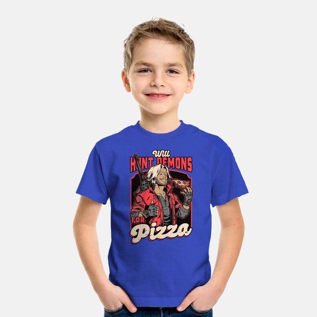 Devil Hunter Game Pizza-Youth-Basic-Tee-Studio Mootant