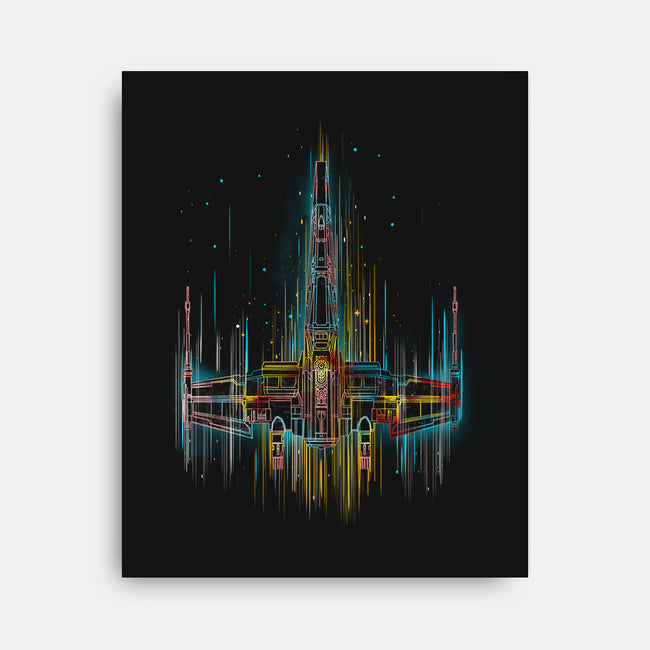 Neon X-Wing-None-Stretched-Canvas-kharmazero