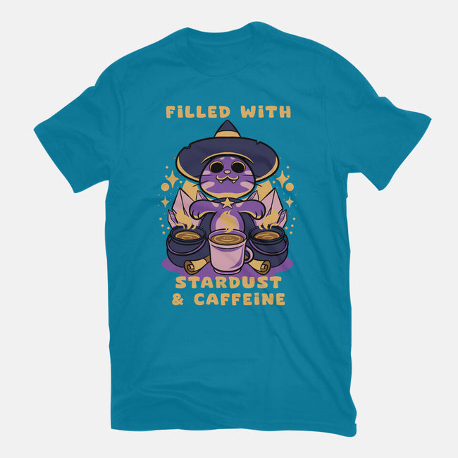 Filled With Stardust And Caffeine-Womens-Basic-Tee-FunkVampire