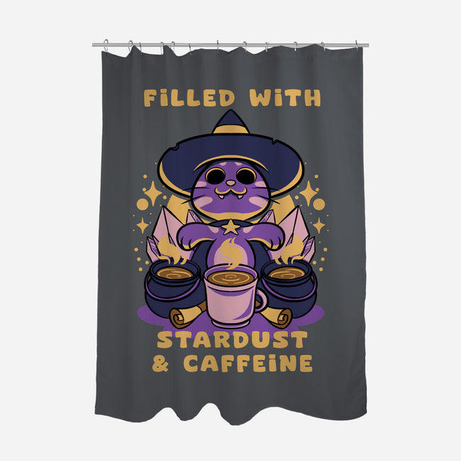 Filled With Stardust And Caffeine-None-Polyester-Shower Curtain-FunkVampire