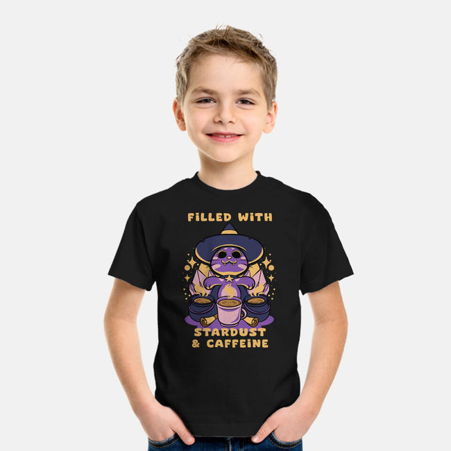 Filled With Stardust And Caffeine-Youth-Basic-Tee-FunkVampire