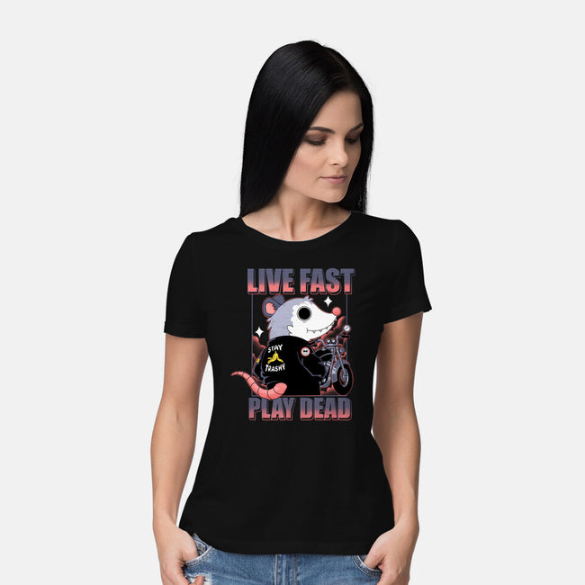 Live Fast Play Dead-Womens-Basic-Tee-Tri haryadi