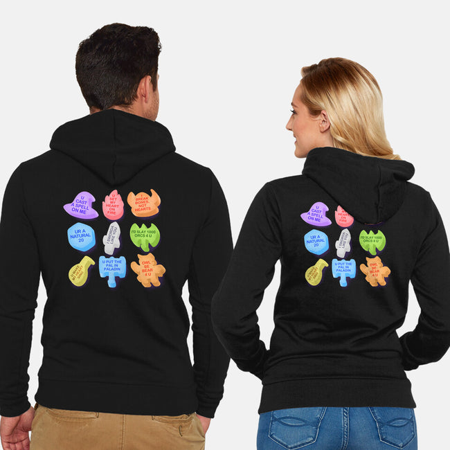 RPG Candy-Unisex-Zip-Up-Sweatshirt-Aarons Art Room