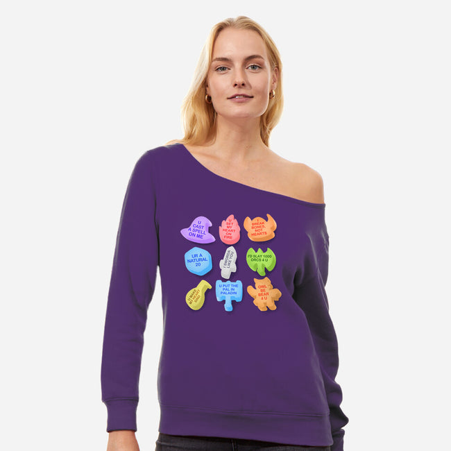 RPG Candy-Womens-Off Shoulder-Sweatshirt-Aarons Art Room