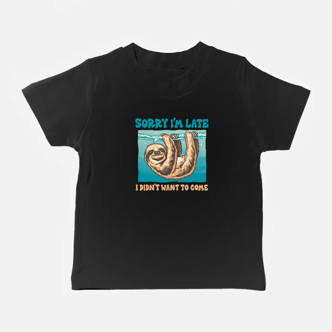 Not So Sorry Sloth-Baby-Basic-Tee-momma_gorilla