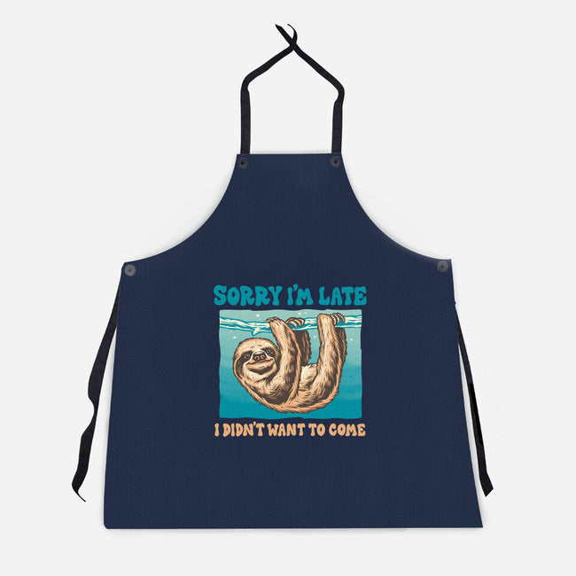 Not So Sorry Sloth-Unisex-Kitchen-Apron-momma_gorilla