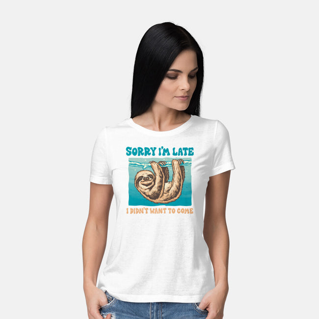 Not So Sorry Sloth-Womens-Basic-Tee-momma_gorilla