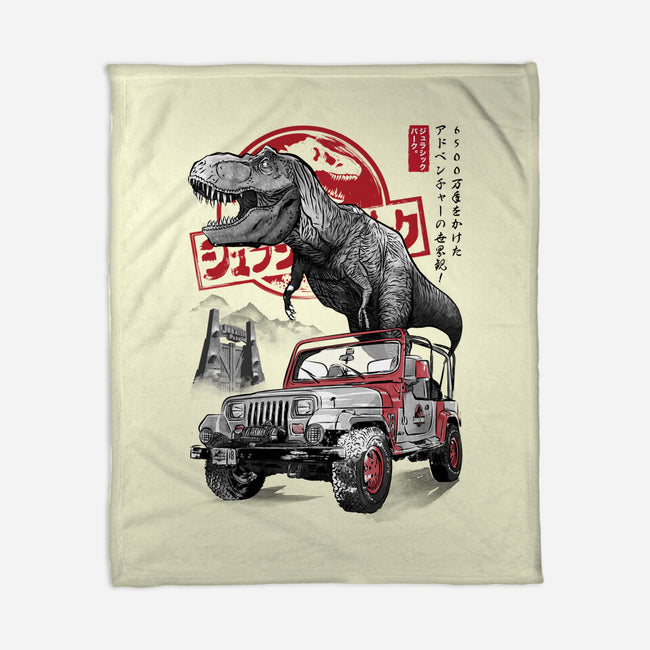 Jurassic Sumi-e-None-Fleece-Blanket-DrMonekers