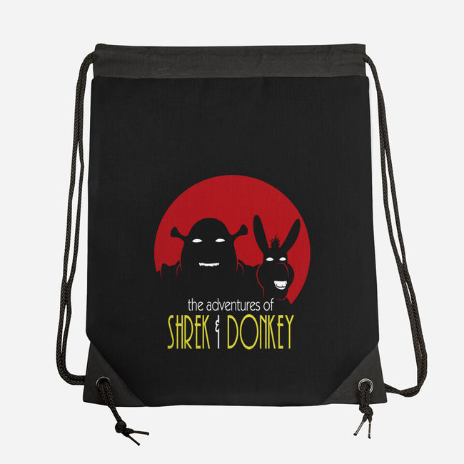 Adventures Of Shrek And Donkey-None-Drawstring-Bag-jasesa