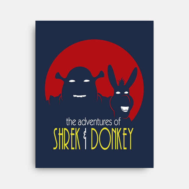 Adventures Of Shrek And Donkey-None-Stretched-Canvas-jasesa