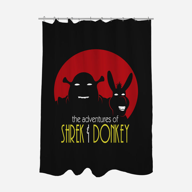 Adventures Of Shrek And Donkey-None-Polyester-Shower Curtain-jasesa