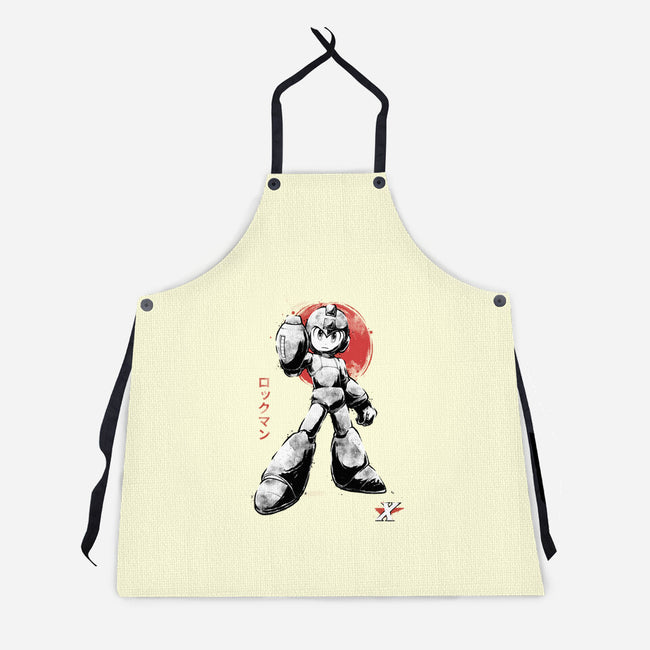 Mega Kid Sumi-e-Unisex-Kitchen-Apron-Astrobot Invention