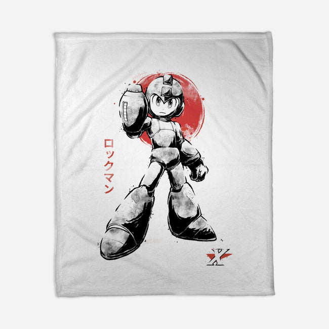 Mega Kid Sumi-e-None-Fleece-Blanket-Astrobot Invention