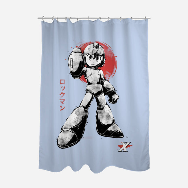 Mega Kid Sumi-e-None-Polyester-Shower Curtain-Astrobot Invention