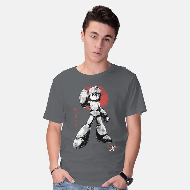 Mega Kid Sumi-e-Mens-Basic-Tee-Astrobot Invention