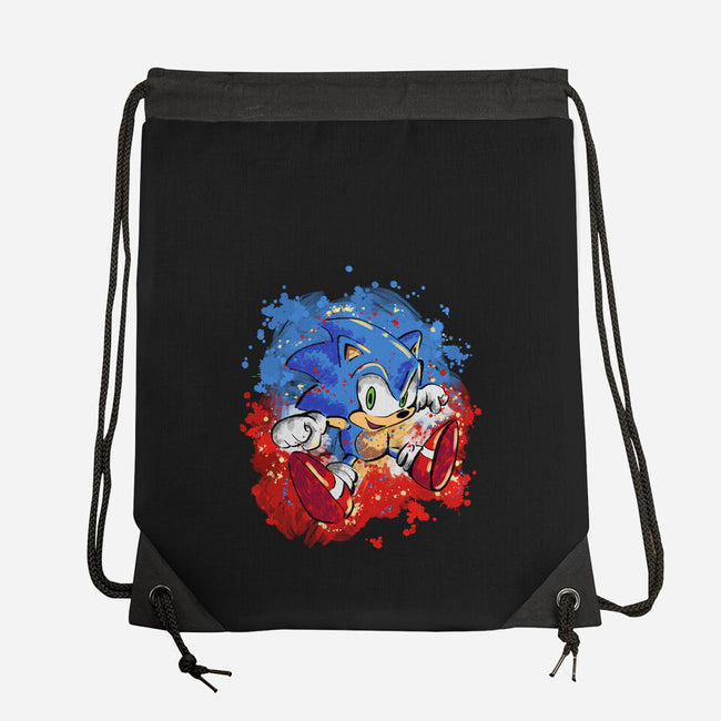 Hedgehog Paint-None-Drawstring-Bag-nickzzarto