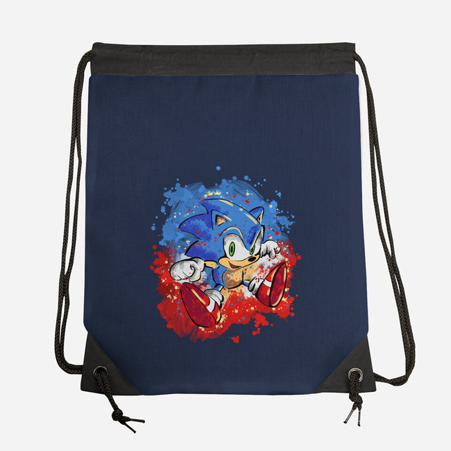 Hedgehog Paint-None-Drawstring-Bag-nickzzarto