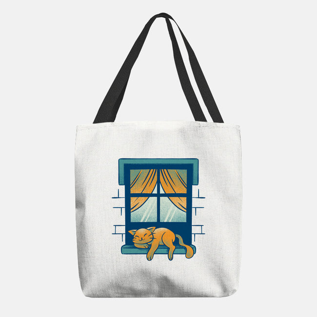 Relax On Window-None-Basic Tote-Bag-FunkVampire