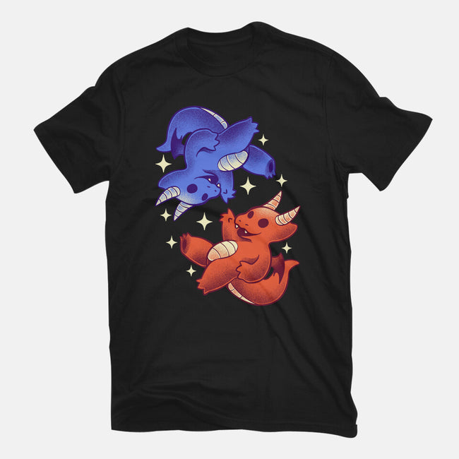 Fire And Water Dragons-Mens-Basic-Tee-FunkVampire