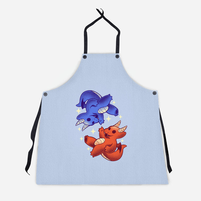 Fire And Water Dragons-Unisex-Kitchen-Apron-FunkVampire