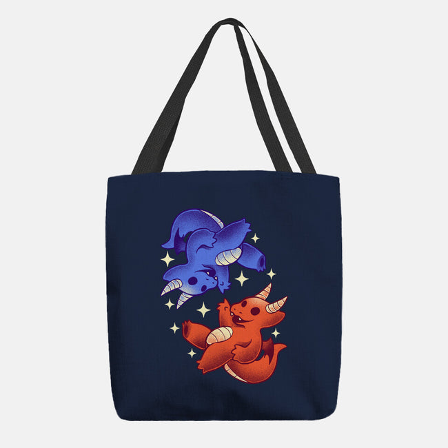 Fire And Water Dragons-None-Basic Tote-Bag-FunkVampire