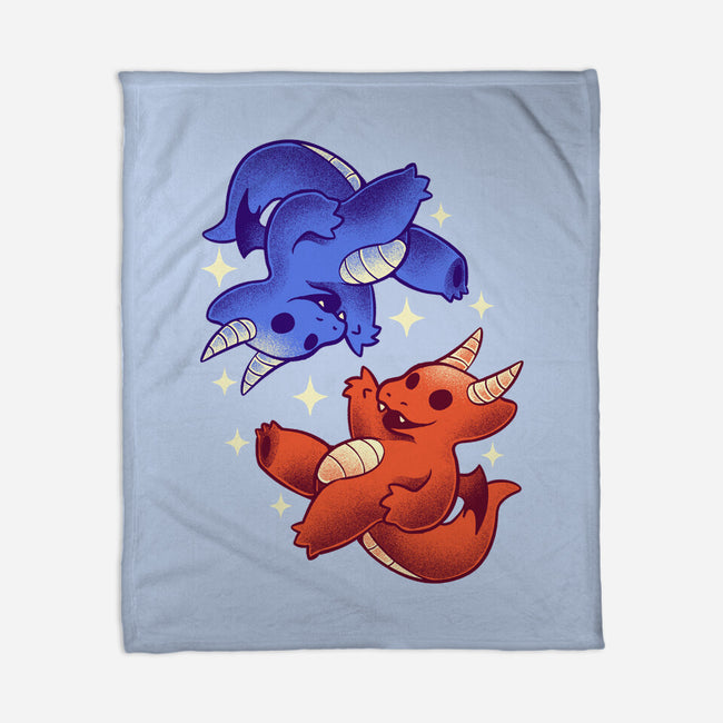 Fire And Water Dragons-None-Fleece-Blanket-FunkVampire