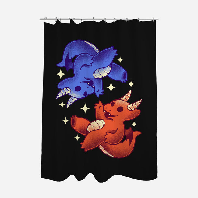 Fire And Water Dragons-None-Polyester-Shower Curtain-FunkVampire