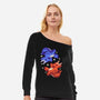 Fire And Water Dragons-Womens-Off Shoulder-Sweatshirt-FunkVampire