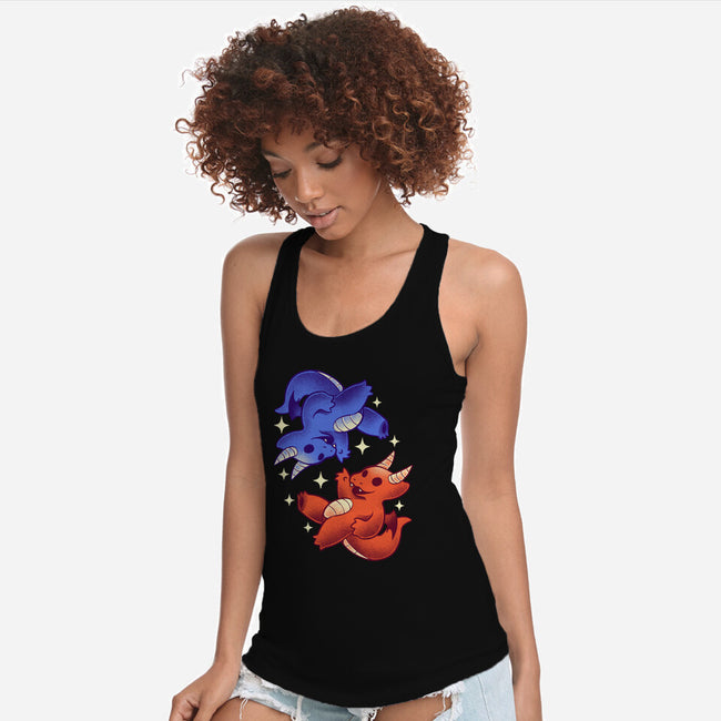 Fire And Water Dragons-Womens-Racerback-Tank-FunkVampire