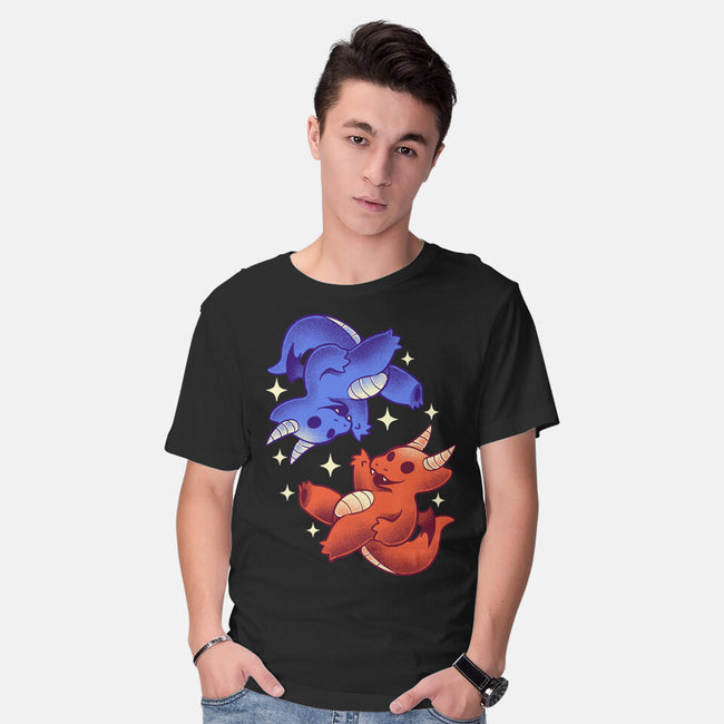 Fire And Water Dragons-Mens-Basic-Tee-FunkVampire