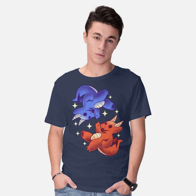 Fire And Water Dragons-Mens-Basic-Tee-FunkVampire