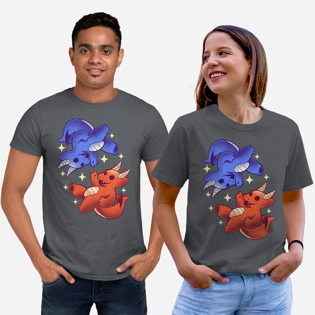 Fire And Water Dragons-Unisex-Basic-Tee-FunkVampire