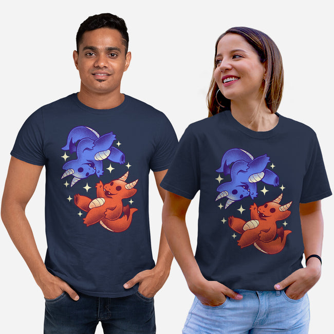 Fire And Water Dragons-Unisex-Basic-Tee-FunkVampire