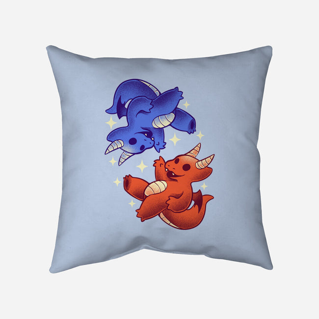 Fire And Water Dragons-None-Removable Cover w Insert-Throw Pillow-FunkVampire