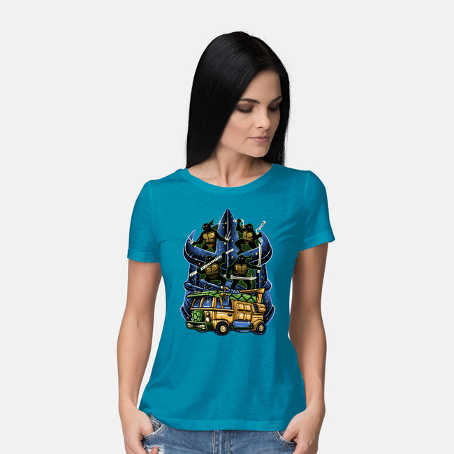 Half Shell Heroes-Womens-Basic-Tee-momma_gorilla