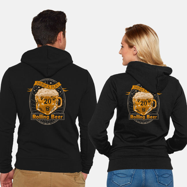 Rolling Beer-Unisex-Zip-Up-Sweatshirt-Getsousa!