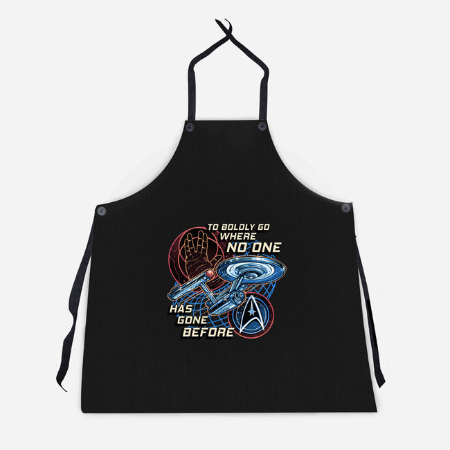 To The Stars And Back-Unisex-Kitchen-Apron-momma_gorilla