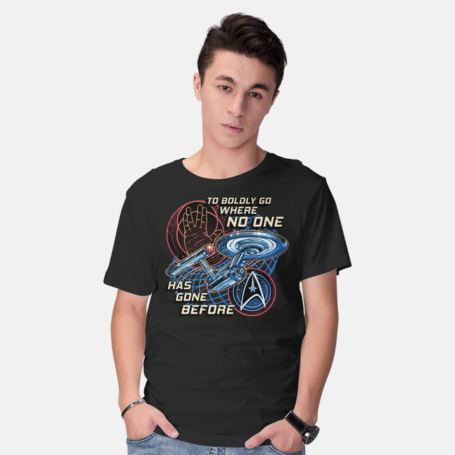 To The Stars And Back-Mens-Basic-Tee-momma_gorilla