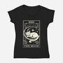 The Moon Tarot Card-Womens-V-Neck-Tee-fanfabio