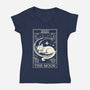 The Moon Tarot Card-Womens-V-Neck-Tee-fanfabio