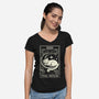 The Moon Tarot Card-Womens-V-Neck-Tee-fanfabio
