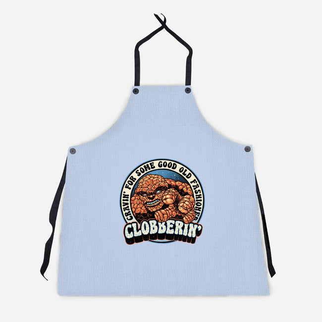 Good Old Clobberin-Unisex-Kitchen-Apron-momma_gorilla