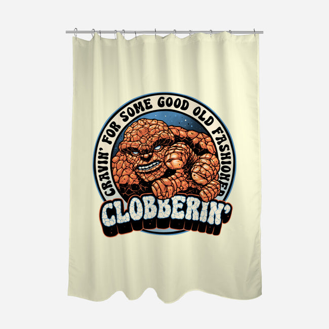 Good Old Clobberin-None-Polyester-Shower Curtain-momma_gorilla